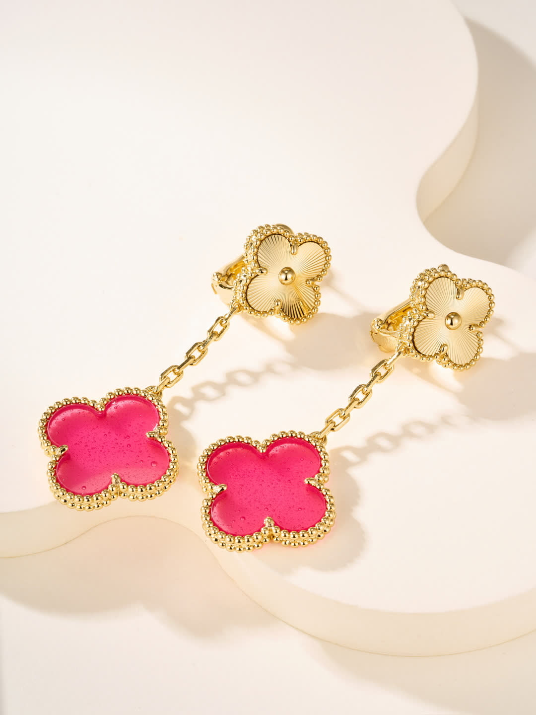 Van Cleef & Arpels Alhambra Pink Gold Earrings